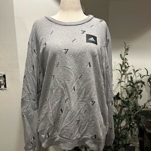 Adidas Gray Logo Crewneck Sweatshirt